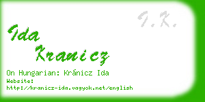 ida kranicz business card